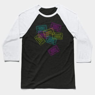 Neon Cassette Tapes Baseball T-Shirt